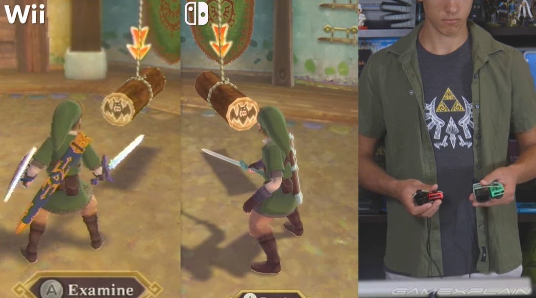 Atan juntos un Joy-Con y un Wiimote para ver con cuál se juega mejor a Zelda: Skyward Sword