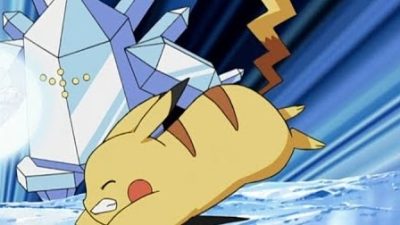 Pikachu y Regice se enfrentan en este clip oficial en castellano de Pokémon: Battle Frontier
