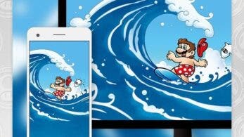 El catálogo americano de My Nintendo recibe este fondo de pantalla de Mario surfeando