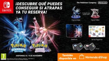 Regalos que te puedes llevar por reservar Pokémon Diamante Brillante y Perla Reluciente en diferentes tiendas españolas