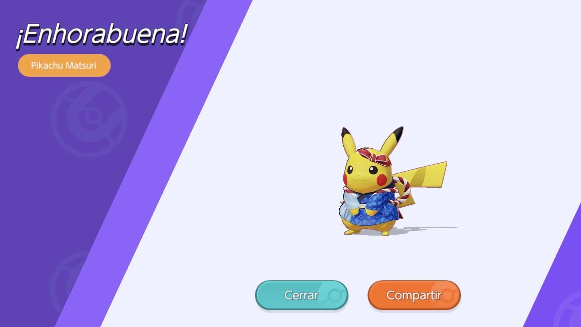 El evento de celebración de descargas con Pikachu Matsuri ya está disponible en Pokémon Unite
