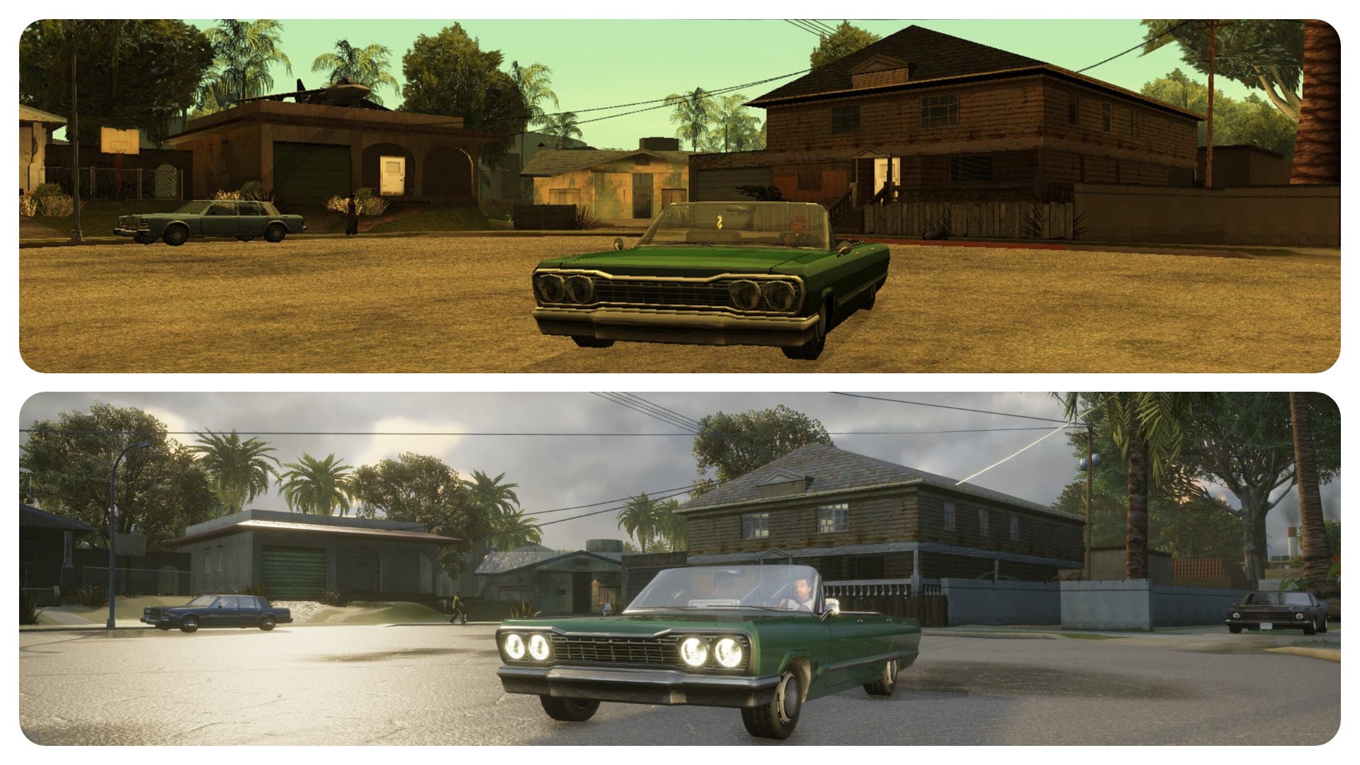 Capturas comparativas de Grand Theft Auto: The Trilogy – The Definitive Edition con su versión original