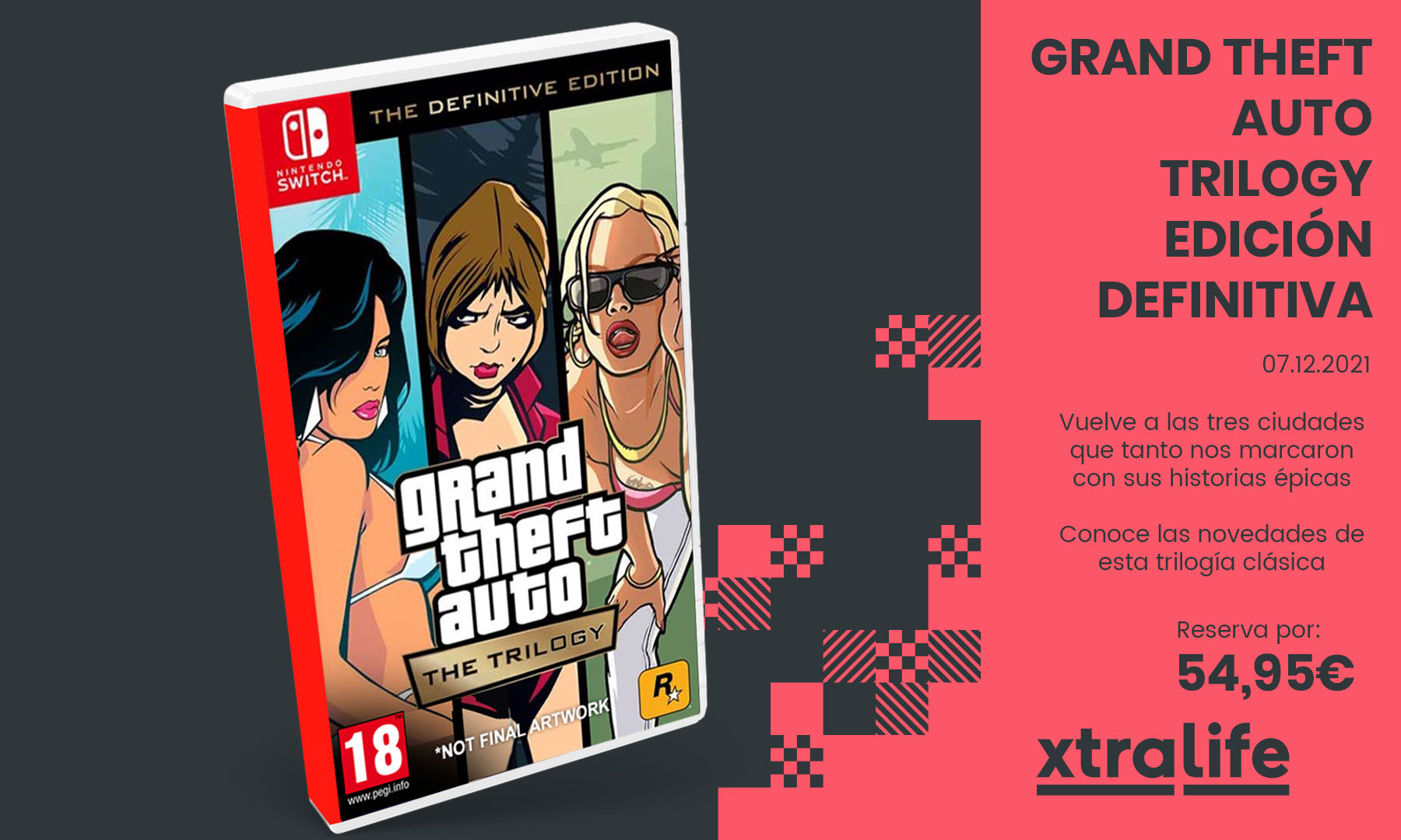 Reserva disponible: Revive la trilogía GTA original en tu Nintendo Switch con Grand Theft Auto Trilogy Edición Definitiva