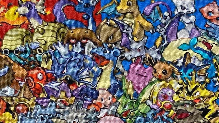 Fan de Pokémon está tejiendo a todos los Pokémon de la primera generación usando punto de cruz