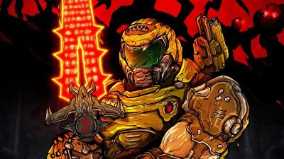 Bethesda felicita a Nintendo por el lanzamiento de Metroid Dread con este arte de DOOM
