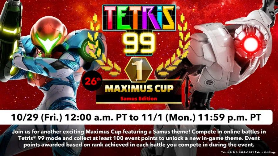 Todo sobre la nueva Maximus Cup de Metroid Dread en Tetris 99