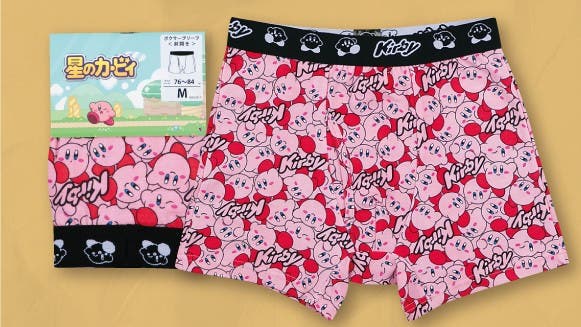 Anunciados calzoncillos oficiales y más productos de Kirby en Japón