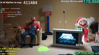Un hombre se encadena a un televisor y se propone decir Mario más de 400.000 veces para liberarse