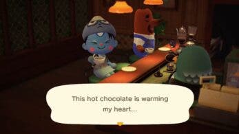 Se puede tomar chocolate caliente en la cafetería de Fígaro en Animal Crossing: New Horizons
