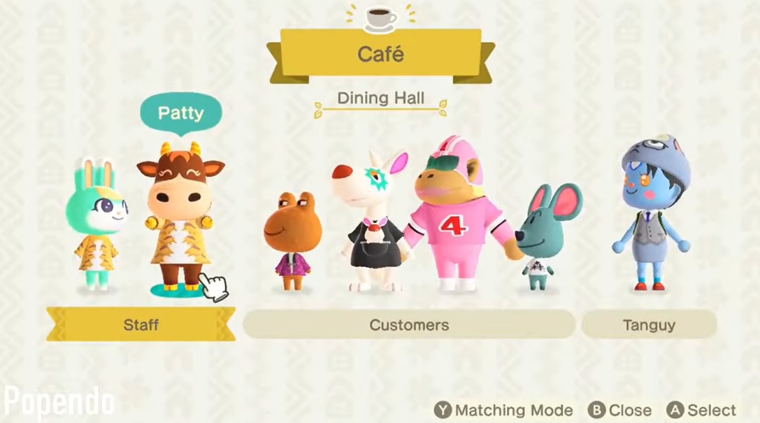Animal Crossing cafetería
