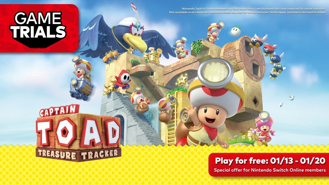 Podrán jugar gratis Captain Toad: Treasure Tracker los usuarios de Nintendo Switch Online con cuenta americana