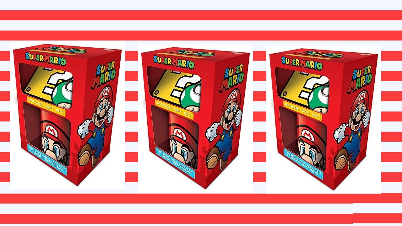 El kit de regalo oficial de Super Mario con taza incluida por solo 11 euros en Amazon