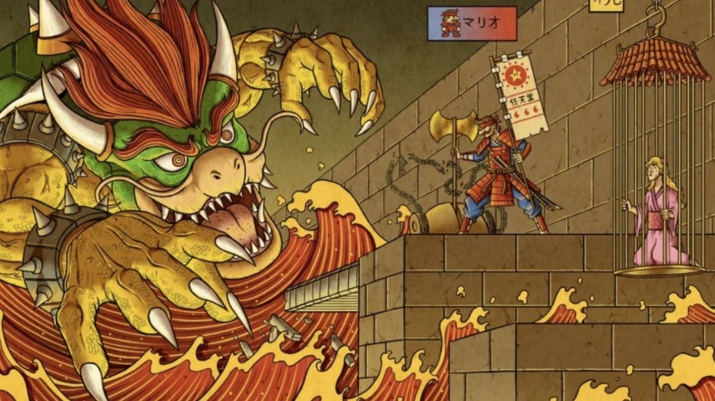Artes nos muestran a personajes de Super Mario reimaginados en el Japón mitológico