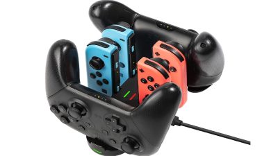 está esta base de carga que te permite alimentar la energía de 4 Joy-Con y 2 mandos simultáneamente. Y esta maravilla solo vale 24 euros .