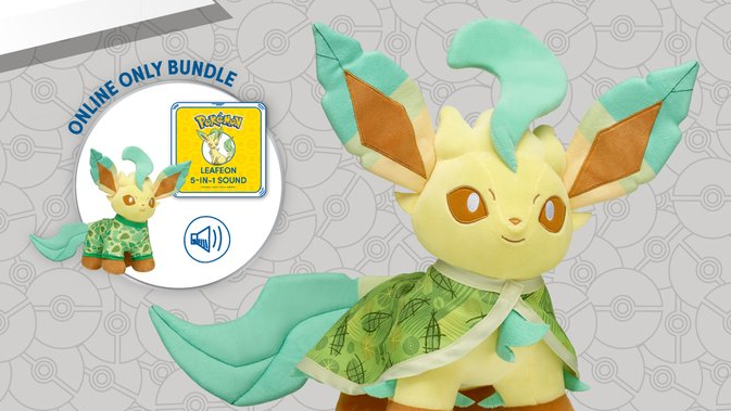 Leafeon se une a la línea de peluches Pokémon oficiales de Build-a-Bear