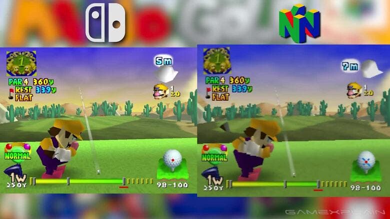 Comparativa en vídeo de Mario Golf 64 en Nintendo 64, Wii U y Switch