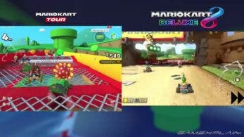 Comparativa en vídeo de Tuberías Planta Piraña: Mario Kart Tour vs. Mario Kart 7 vs. Mario Kart 8