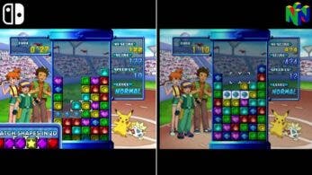 Comparativa en vídeo de Pokémon Puzzle League: Nintendo Switch vs. Nintendo 64