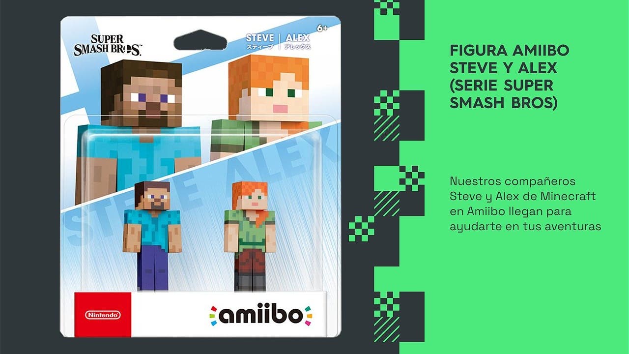 Consigue los amiibo de Steve y Alex de Minecraft de la Serie Super Smash Bros.: reserva disponible