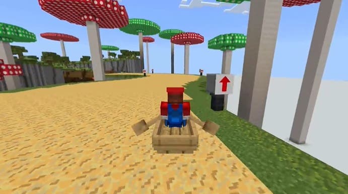 Recrean Barranco Champiñón de Mario Kart Wii en Minecraft