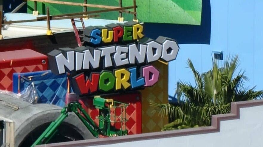 Nuevas imágenes de la construcción de Super Nintendo World en Hollywood muestran el cartel de la entrada