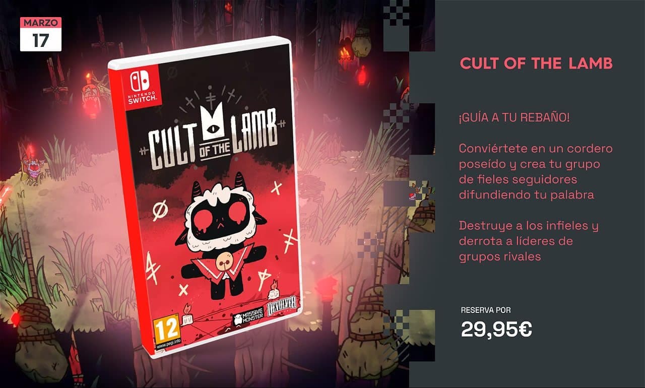 Guía a tu rebaño con Cult of the Lamb para Nintendo Switch en físico: reserva disponible