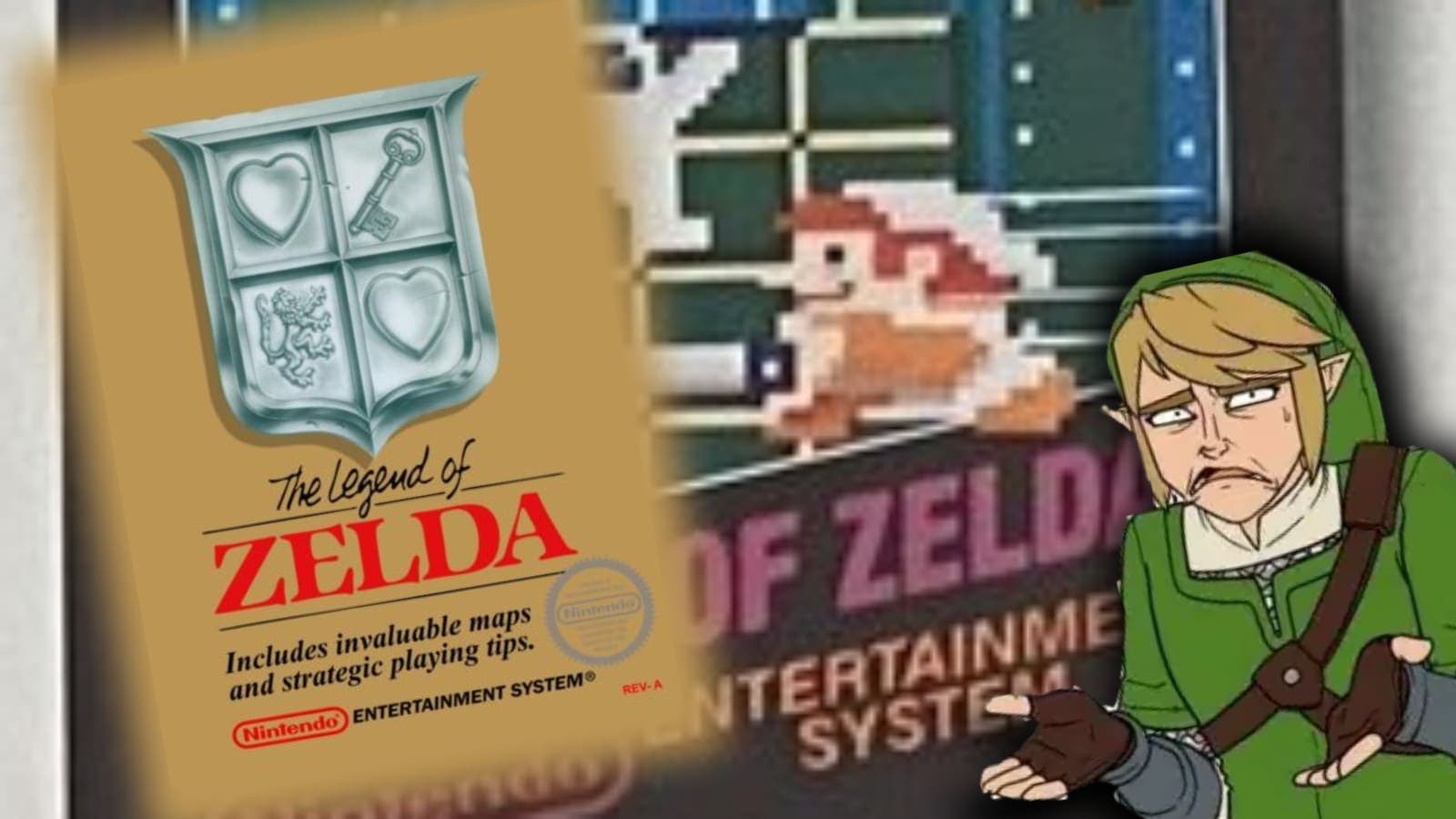 La primera caja de The Legend of Zelda para NES tenía a un Link sonriente