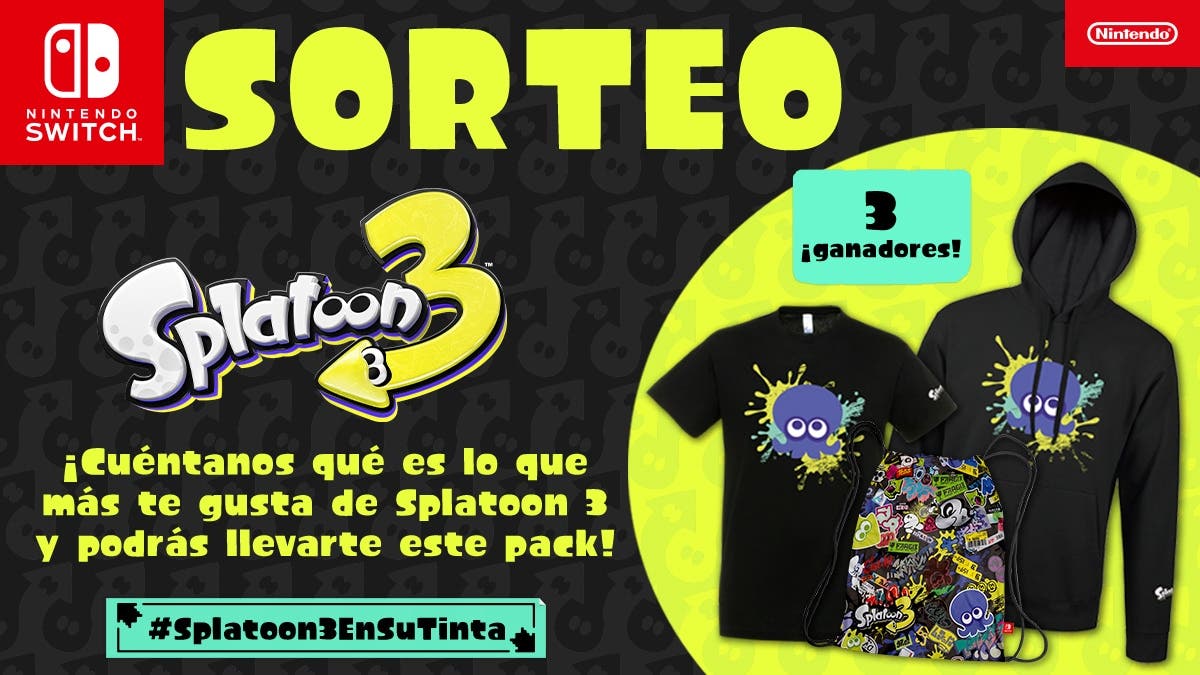 Nintendo España sortea tres packs de Splatoon 3 usando el hashtag #Splatoon3EnSuTinta