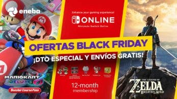Envíos gratis en juegos de Nintendo Switch, descuentos en suscripciones y sorteo en Eneba por el Black Friday
