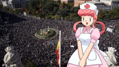 Pancarta de Pokémon en la manifestación por la Sanidad en Madrid se vuelve viral