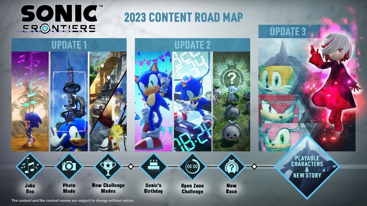Sonic Frontiers confirma actualizaciones para 2023 con nuevos personajes jugables e historia