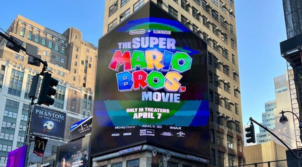 Mira el cartel 3D de Super Mario Bros.: La Película que han colocado en Nueva York