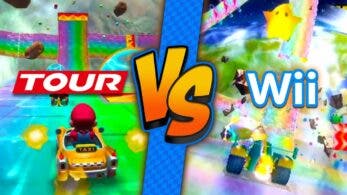 Comparativa en vídeo de Wii Senda Arcoiris: Mario Kart Tour vs. Mario Kart Wii