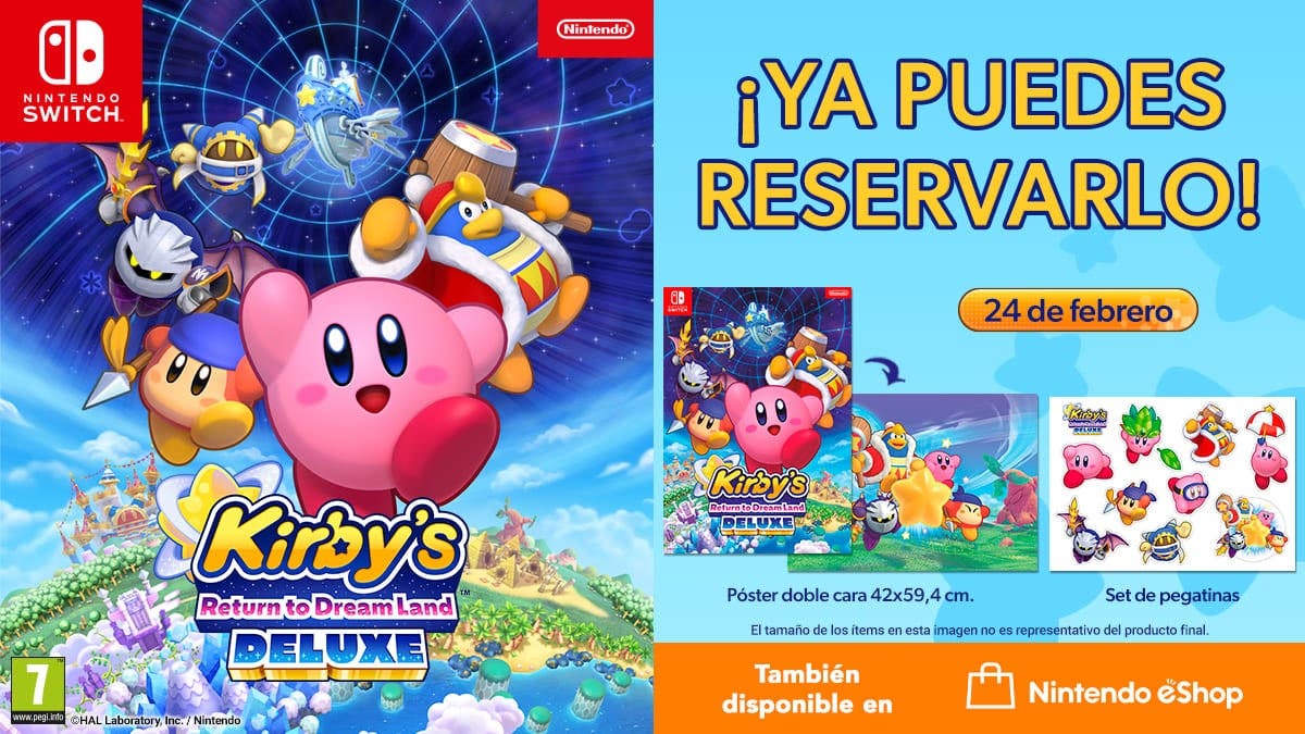 Estos son los regalos que podemos llevarnos por reservar Kirby’s Return to Dreamland Deluxe en varias tiendas españolas