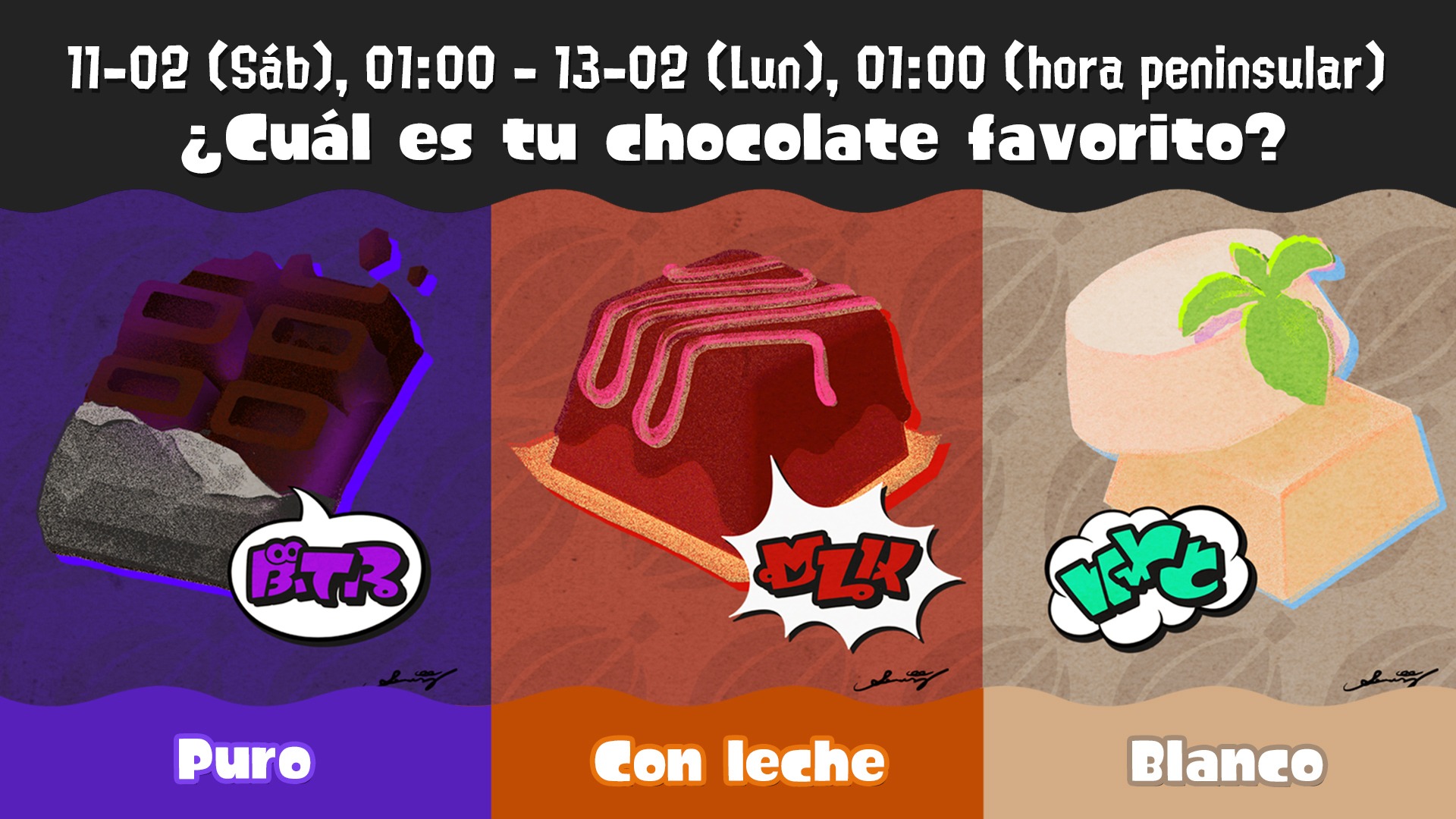 Splatoon 3 confirma nuevo Splatfest centrado en el chocolate: horarios y más detalles