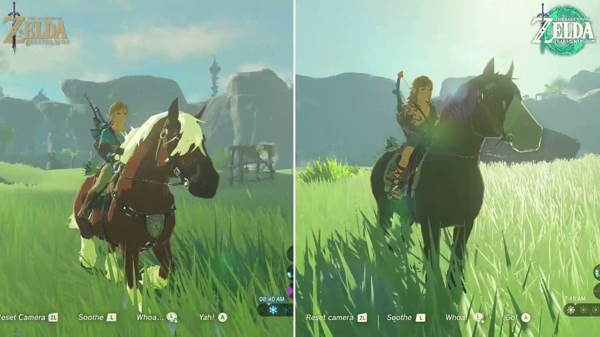 Comparativa en vídeo entre el nuevo gameplay de Zelda: Tears of the Kingdom y Breath of the Wild