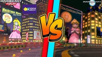 Comparativa en vídeo de Circuito Luz de Luna: Mario Kart Tour vs. Wii