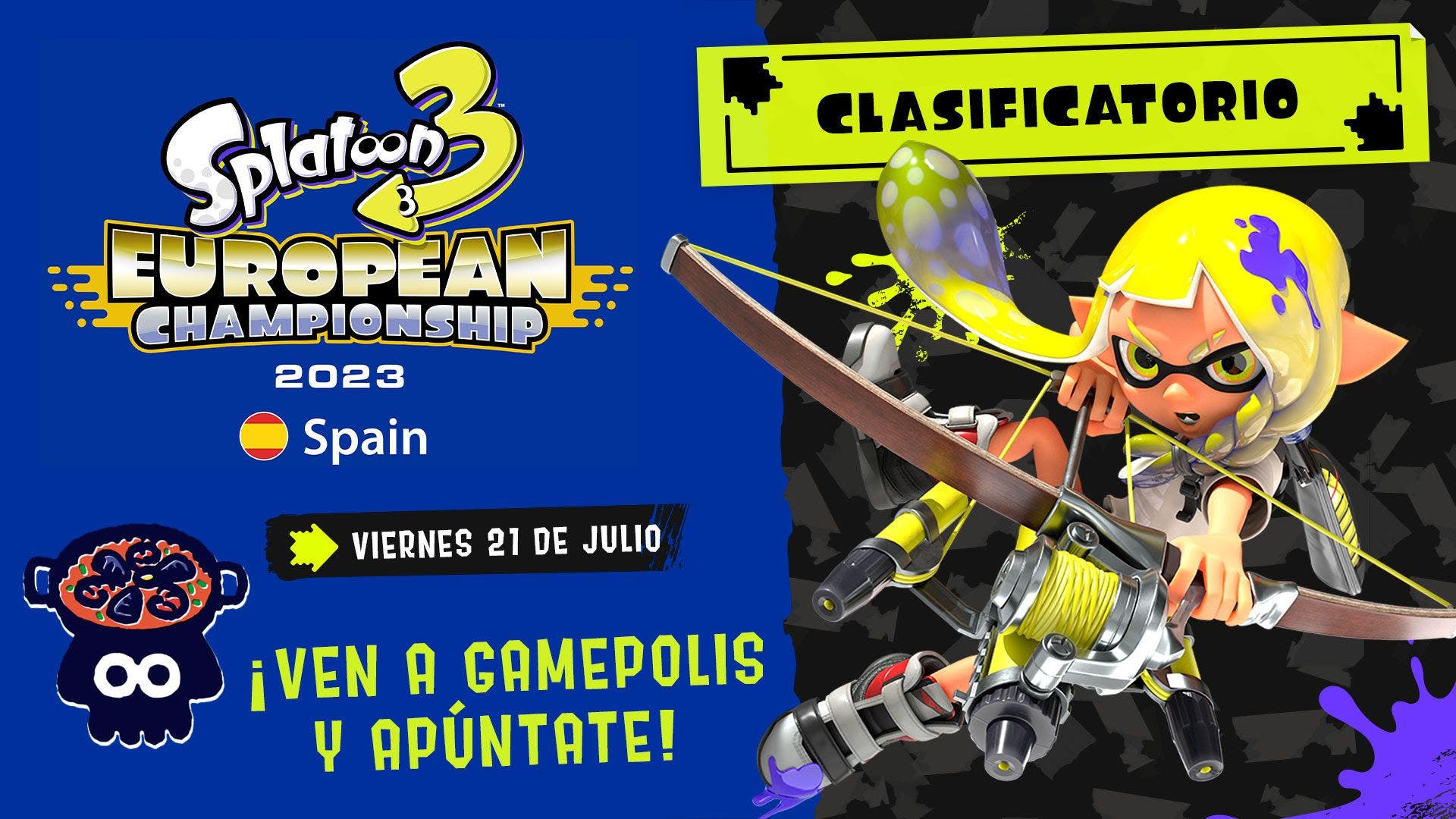 Ya puedes apuntarte al Splatoon 3 European Championship 2023 Spain que se celebrará en Gamepolis