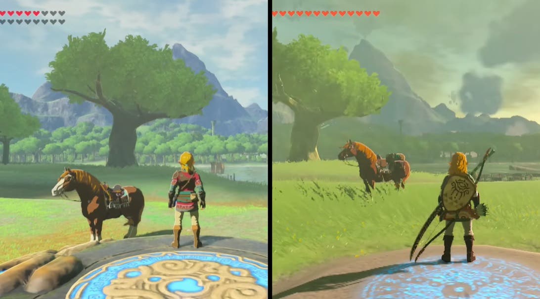Nueva comparativa revela más diferencias entre Zelda: Breath of the Wild y Tears of the Kingdom