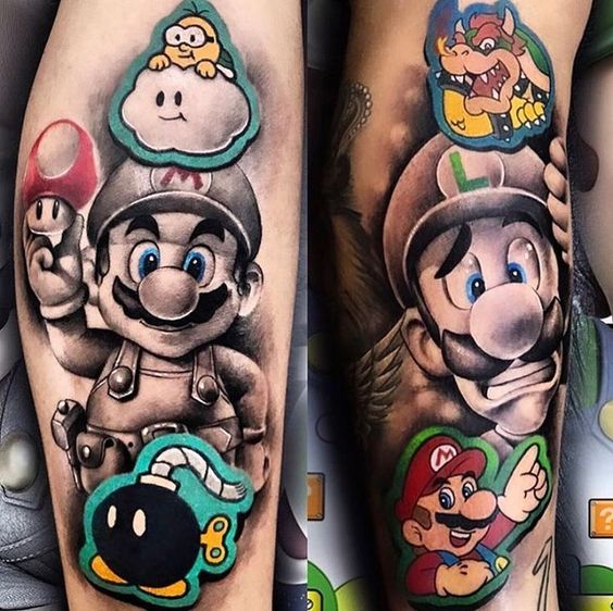 15 Ideas de Tatuajes de Super Mario que no te puedes perder