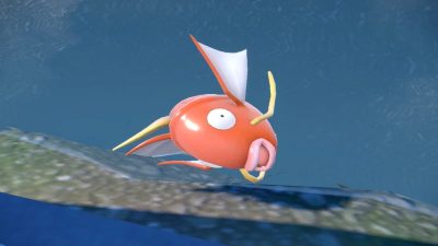 La máscara turquesa de Pokémon Escarlata y Púrpura oculta un Magikarp imponente