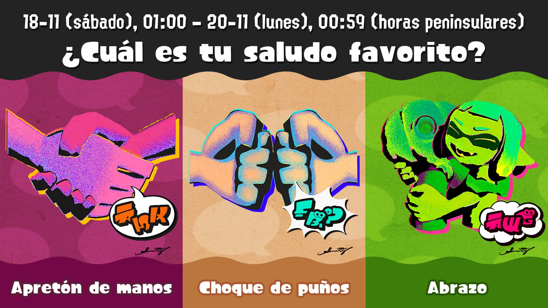 Splatoon 3 anuncia Splatfest de saludos