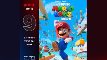 La Película de Super Mario Bros arrasa en Netflix tras el cambio de plataforma