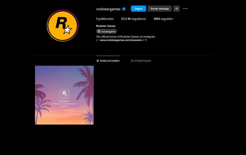 Rockstar Games ha eliminado todos sus post de Instagram menos uno