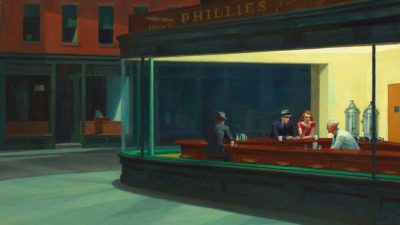 Recrean el cuadro Nighthawk de Edward Hopper con el estilo de Animal Crossing