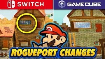 Comparativa de Villa Viciosa en Paper Mario: La Puerta Milenaria: Nintendo Switch vs. GameCube