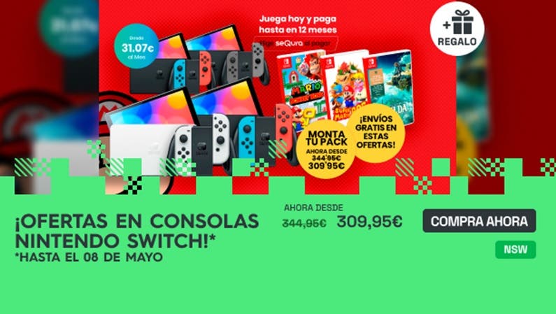 ¡Atención! ¡Consolas Nintendo Switch en oferta hasta el 8 de mayo en xtralife!