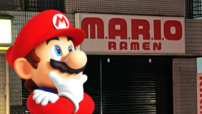 El cartel de la tienda no oficial «M.A.R.I.O. Ramen» ubicada justo enfrente del Nintendo Museum ha desaparecido