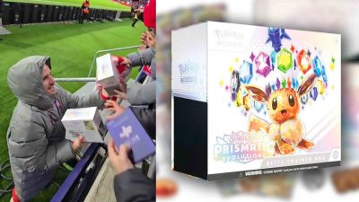 Antoine Griezmann, jugador del Atlético de Madrid, cambia su camiseta por cartas del JCC Pokémon