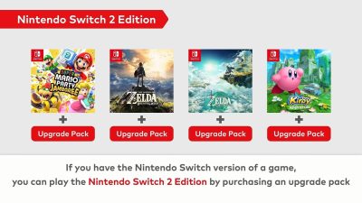 Nintendo Switch 2: Precio aproximado de los packs de mejora para quienes ya tienen los juegos en Switch 1